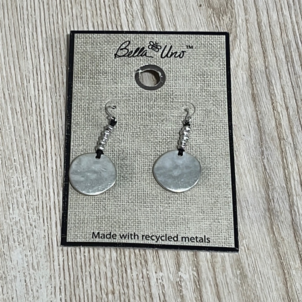 Bella Uni beaded disk drop earrings hook back